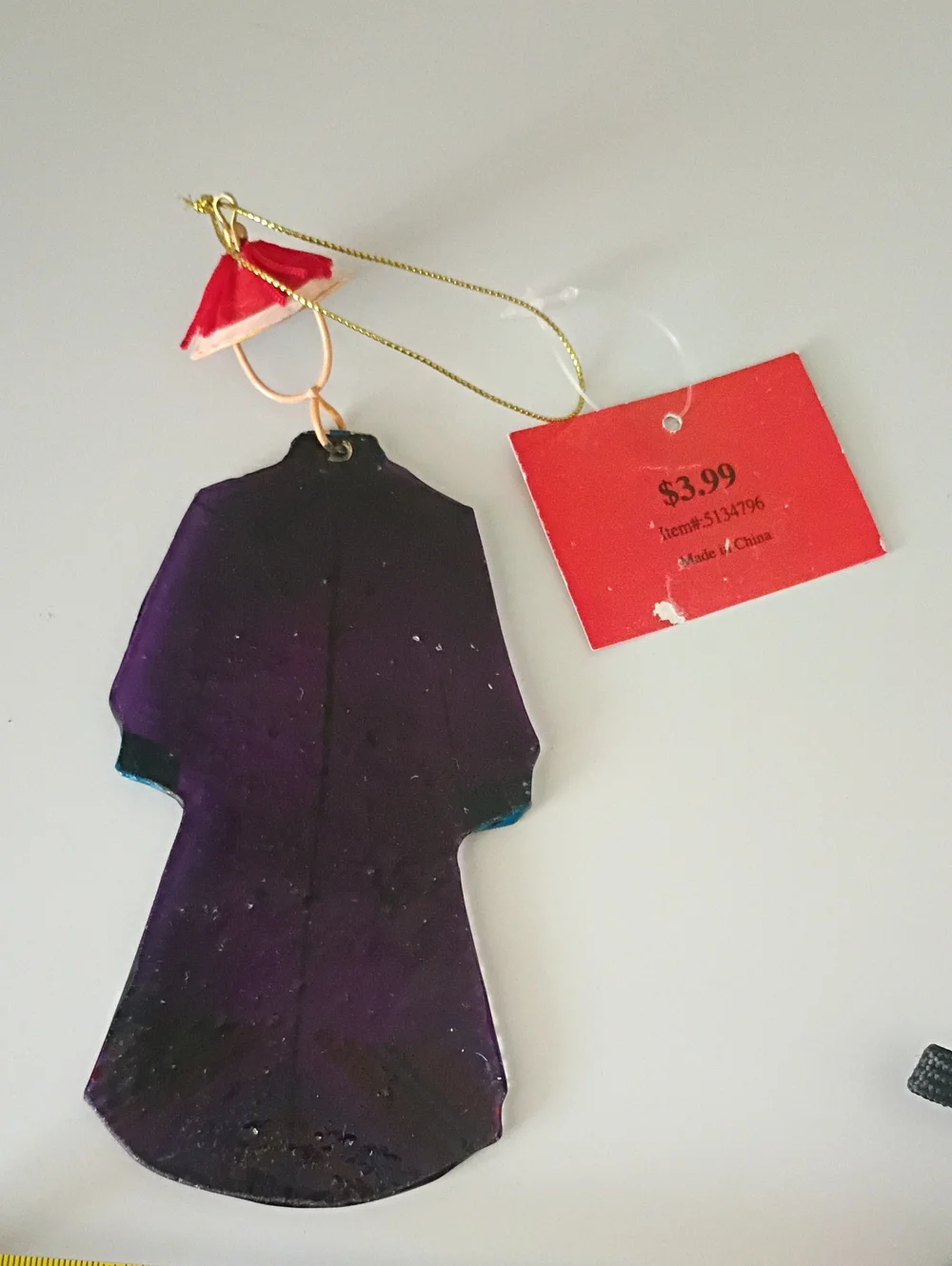 Hand-Painted Glass Christmas Ornament Traditional Chinese Imperial Court Robe